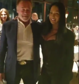 Gracyanne Barbosa janta com Arnold Schwarzenegger em São Paulo