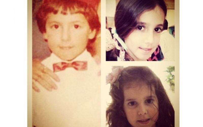 Rodrigo Faro compara foto da infância com os rostinhos das filhas