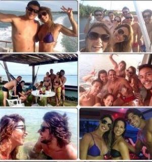 Dany Bananinha se diverte com Mariano e amigos em Maceió